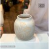 BINH90- Bình gốm decor, cắm hoa tông trắng hoa văn vàng siêu đẹp