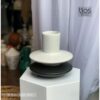BINH60- Bình gốm trang trí cắm hoa trắng đen phong cách tối giản