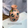 Bình gốm họa tiết da beo độc đao tông màu cam đất- BINH24
