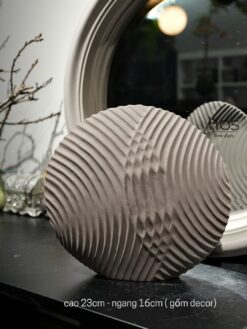Gốm decor hình vỏ ốc màu nâu 001