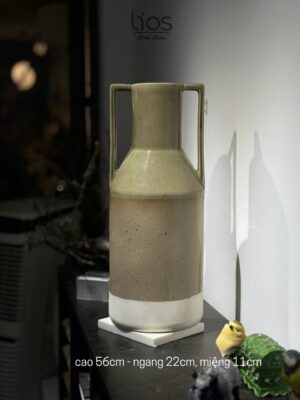 Bình gốm cao cắm đào mận 013