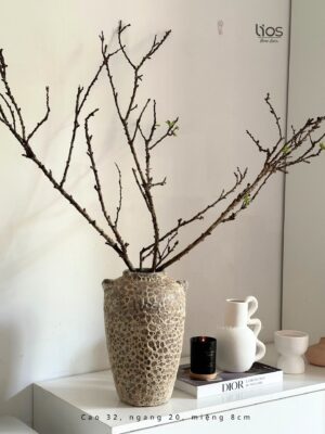 Bình gốm atlantic thủ công nung củi màu nhiều màu 007