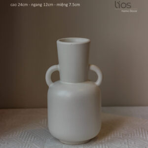 Bình gốm trắng 2 quai 005