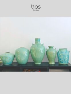 Bình gốm xam lam ngọc bích nhiều kích cỡ 015
