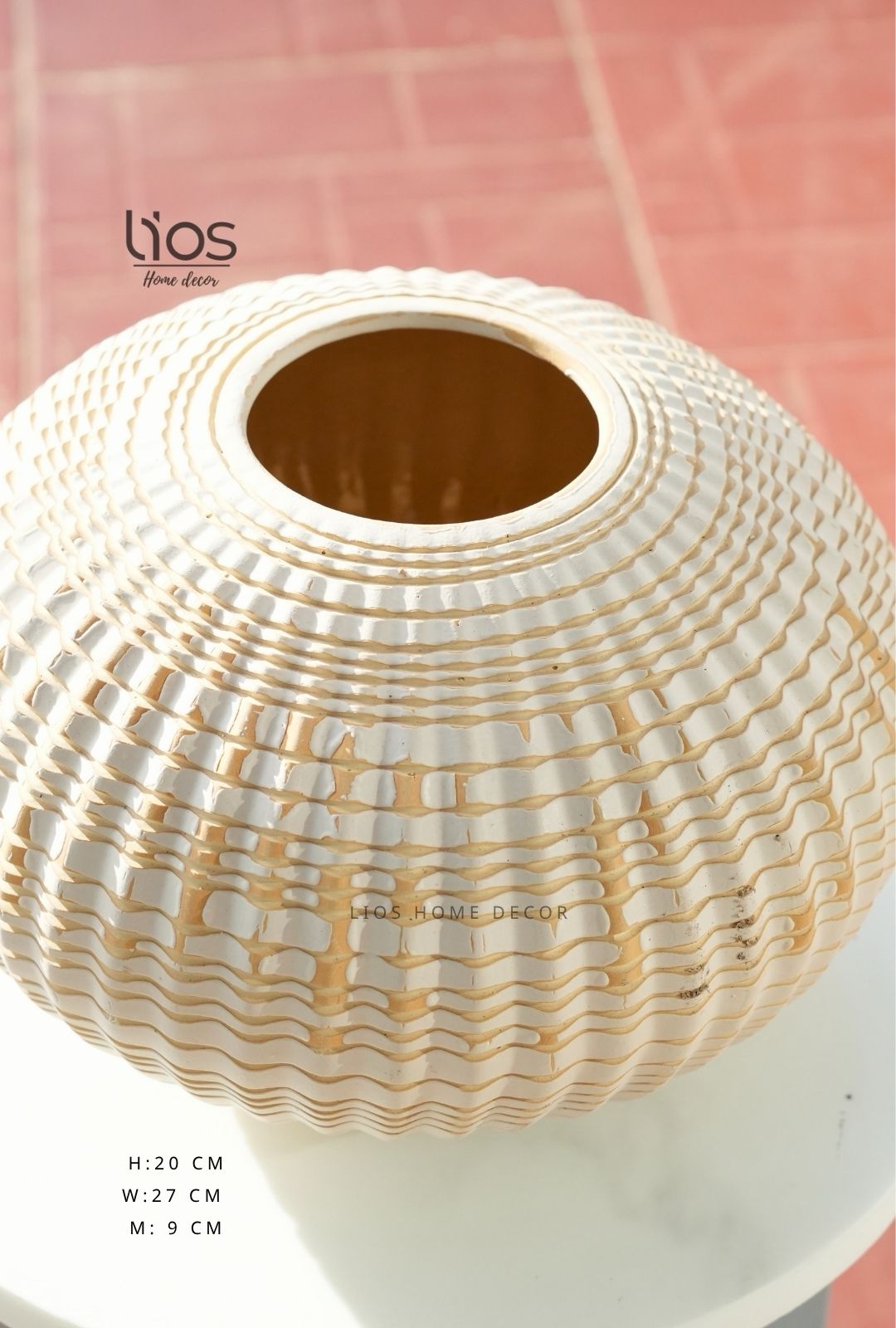 Bình tròn kem wabisabi - Ảnh 2