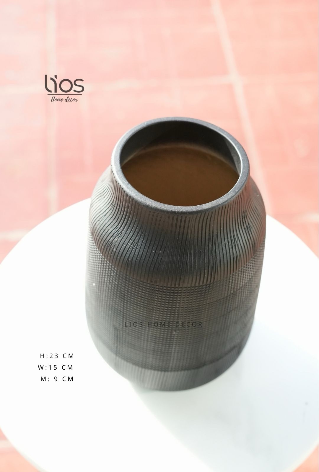 Bình đen cao 23cm phong cách tối giản - Ảnh 2