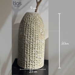 Bình gốm men sôi dáng chuông cao 50cm