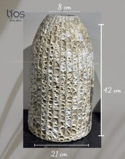 Bình gốm men sôi dáng chuông cao 42cm
