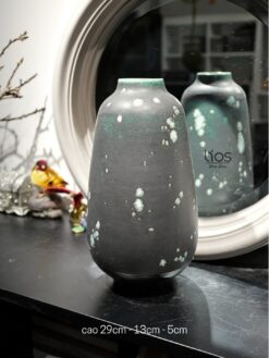 Bình gốm men đốm hỏa biến cao 29cm