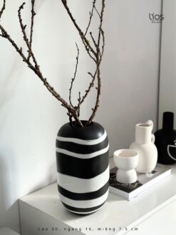 Bình đen trắng hiện đại cao 30cm