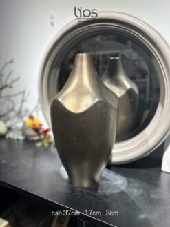 Bình gốm men kim loại giả đồng cổ